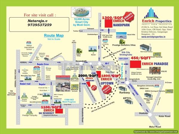 Location Map of Enrich Uptown/ Site For Sale @ Devanahalli Intl Airport
